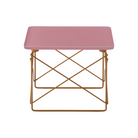 The powder pink and toffee Eames Wire Base Low Table, Herman Miller x HAY from Herman Miller from the back.