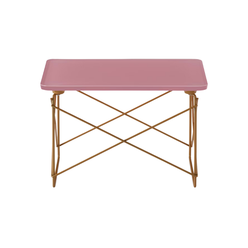 The powder pink and toffee Eames Wire Base Low Table, Herman Miller x HAY from Herman Miller.