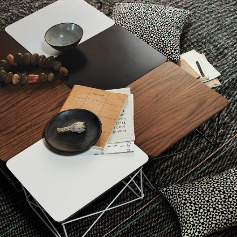 The Eames Wire Base Low Table from Herman Miller in a home lifestyle photograph. all-groups