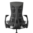 The Embody Chair from Herman Miller with charcoal medley fabric and a graphite frame from the back.