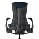 The Embody Chair from Herman Miller with nightfall sync fabric and a graphite frame from the back.