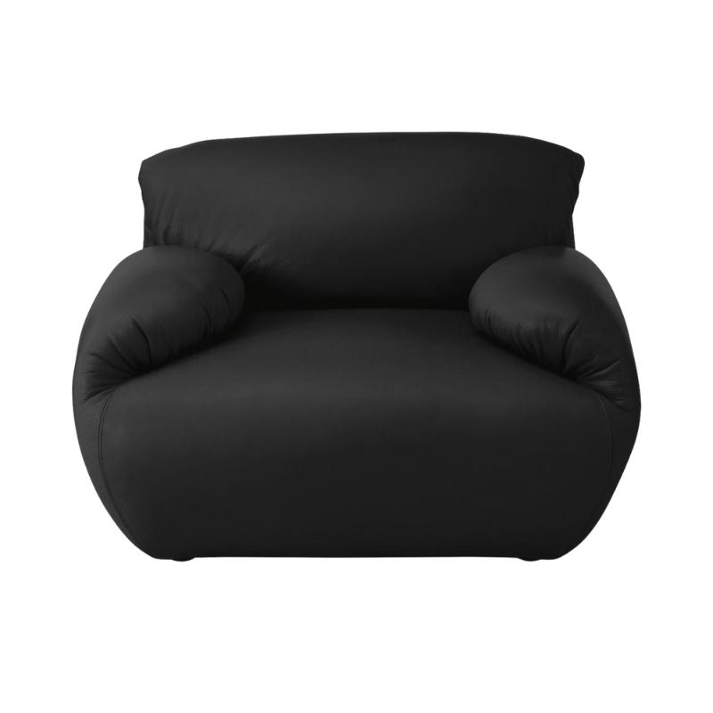 The Leather Luva Modular Armchair Raise Leather Black from Herman Miller.