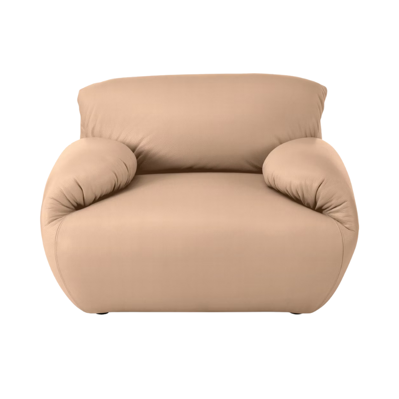 The Leather Luva Modular Armchair Raise Leather Chiaro from Herman Miller.
