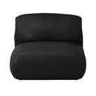 The Leather Luva Modular Armless Chair Raise Leather Black from Herman Miller.
