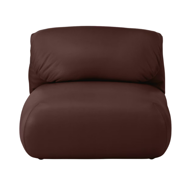 The Leather Luva Modular Armless Chair Raise Leather Centurion from Herman Miller.