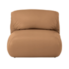 The Leather Luva Modular Armless Chair Raise Leather Sand from Herman Miller.