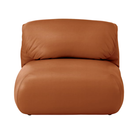 The Leather Luva Modular Armless Chair Raise Leather Sienna from Herman Miller.