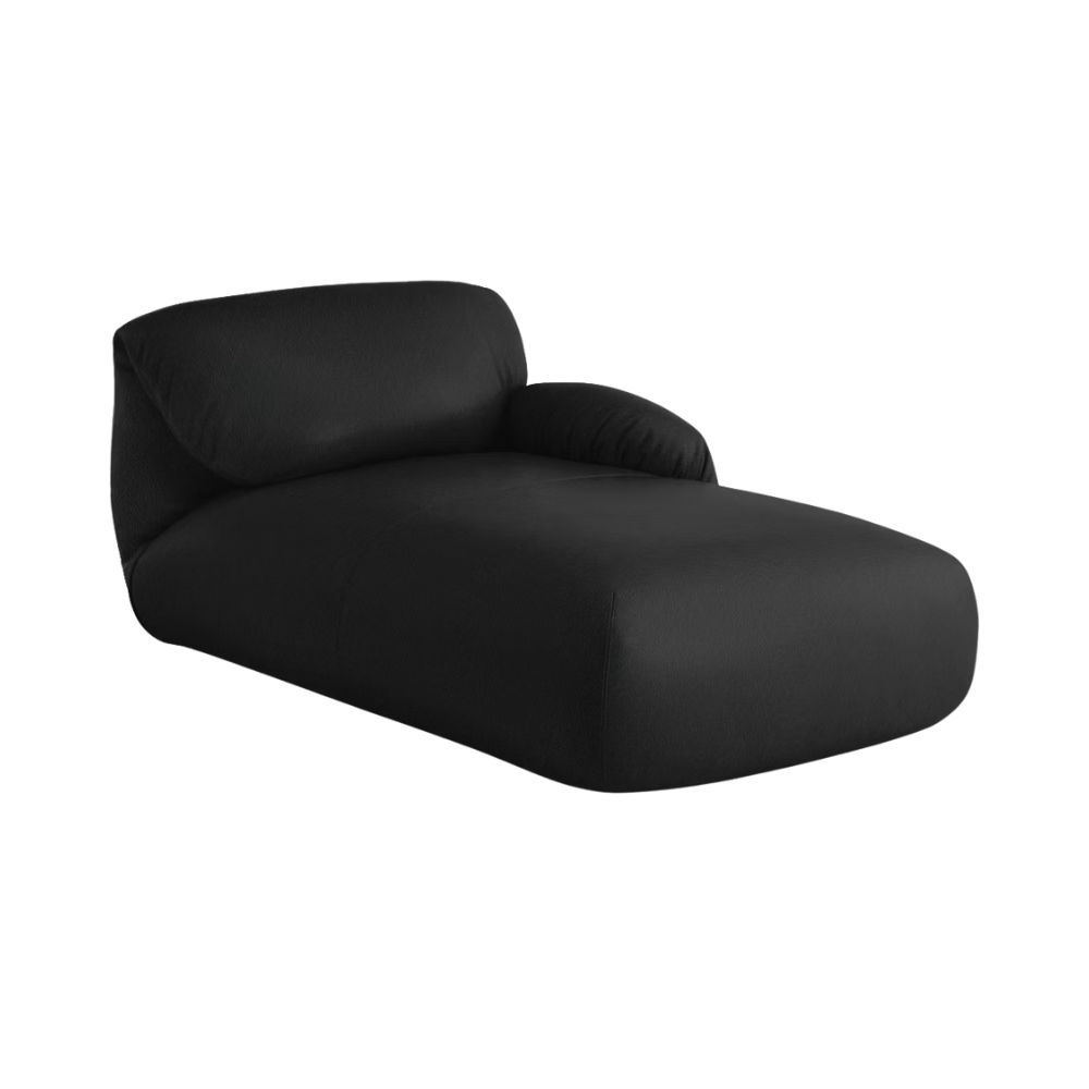 The Leather Luva Modular Chaise Raise Leather Black Right from Herman Miller.