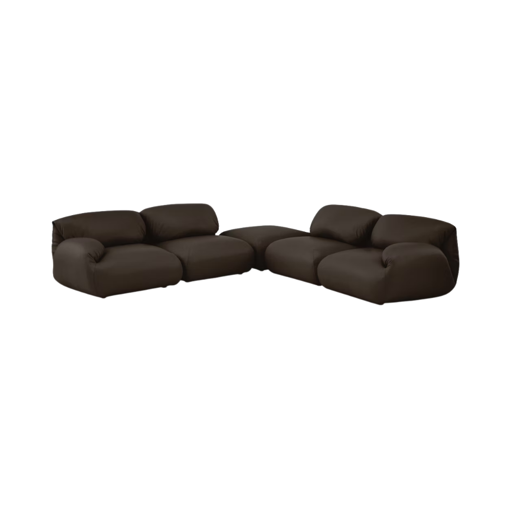 The Leather Luva Modular Corner Sectional Prone Leather Java from Herman Miller.
