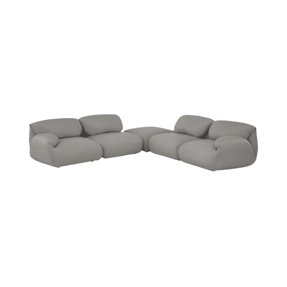 The Leather Luva Modular Corner Sectional Prone Leather Script from Herman Miller.