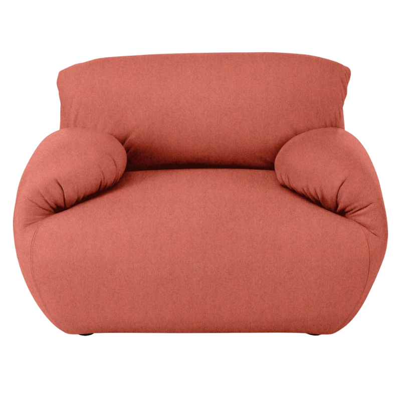 The Luva Modular Armchair from Herman Miller in Heathered Persimmon Cozy upholstery.