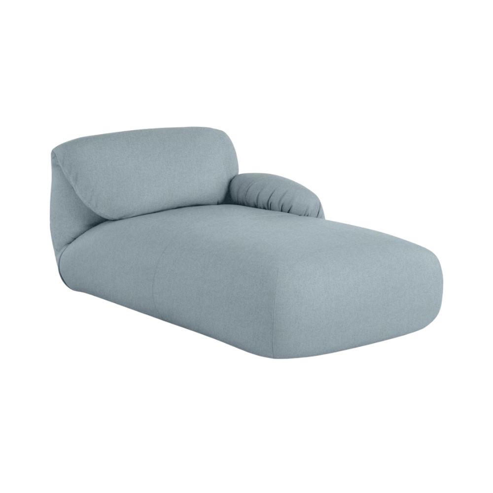 The Luva Modular Chaise Mode Heathered Blue Grey Right from Herman Miller.