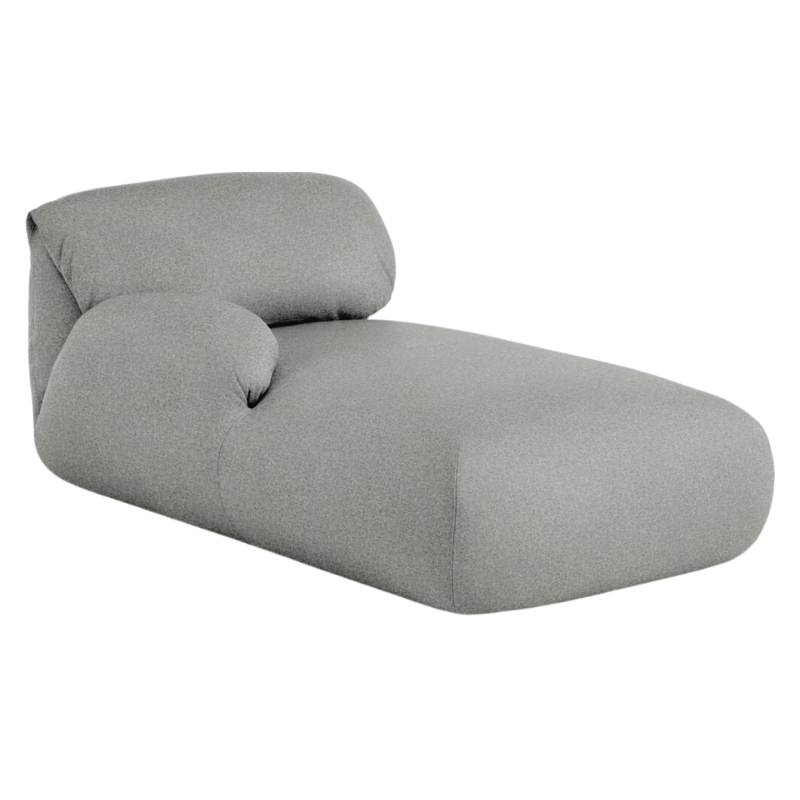 The left Luva Modular Chaise from Herman Miller in Heathered Cool Grey Cozy upholstery.