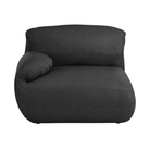The left Luva Modular Single Seat One Arm from Herman Miller in Heathered Black Cozy upholstery.