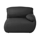 The right Luva Modular Single Seat One Arm from Herman Miller in Heathered Black Cozy upholstery.