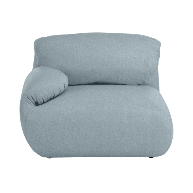 The Luva Modular Single Seat One Arm Cozy Heathered Blue Grey Right from Herman Miller.