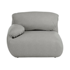 The left Luva Modular Single Seat One Arm from Herman Miller in Heathered Cool Grey Cozy upholstery.