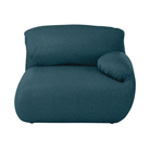 The right Luva Modular Single Seat One Arm from Herman Miller in Heathered Lagoon Cozy upholstery.