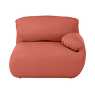 The right Luva Modular Single Seat One Arm from Herman Miller in Heathered Persimmon Cozy upholstery.