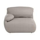 The left Luva Modular Single Seat One Arm from Herman Miller in Heathered Rye Grass Cozy upholstery.