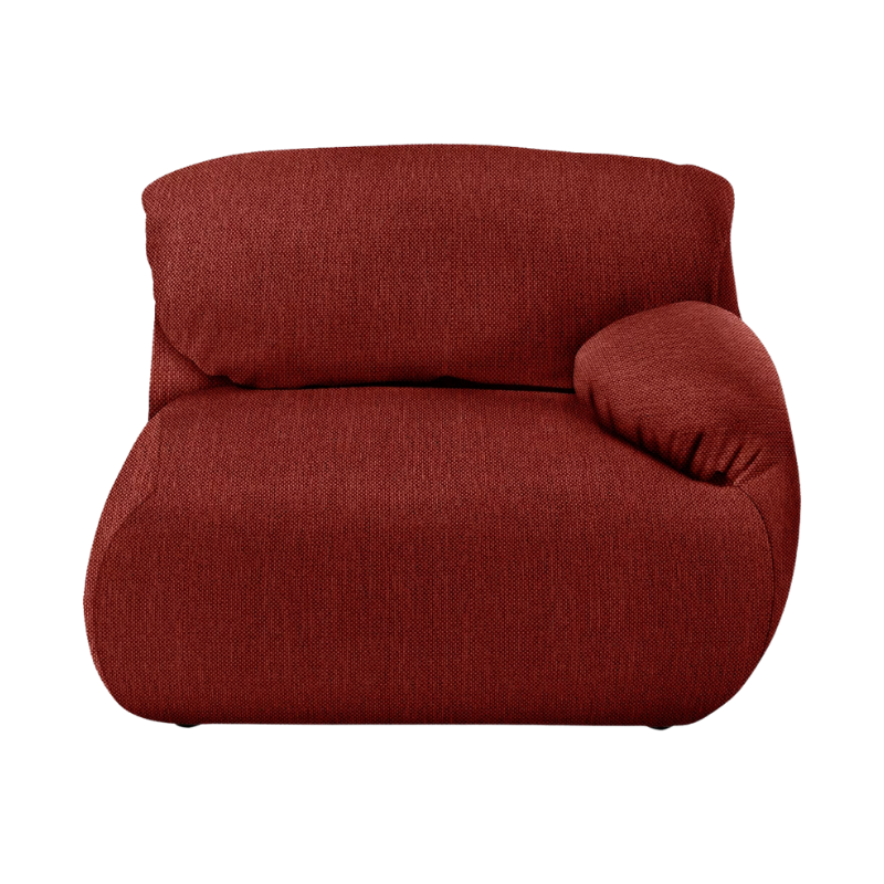 The right Luva Modular Single Seat One Arm from Herman Miller in Alder Mode upholstery.