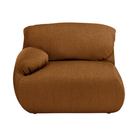 The left Luva Modular Single Seat One Arm from Herman Miller in Nutmeg Mode upholstery.