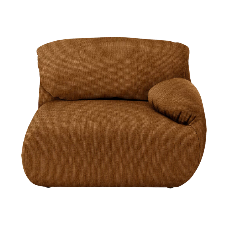 The right Luva Modular Single Seat One Arm from Herman Miller in Nutmeg Mode upholstery.