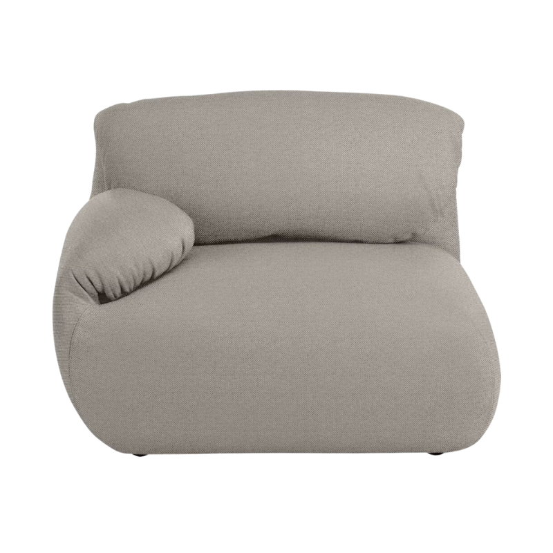 The left Luva Modular Single Seat One Arm from Herman Miller in Sycamore Mode upholstery.