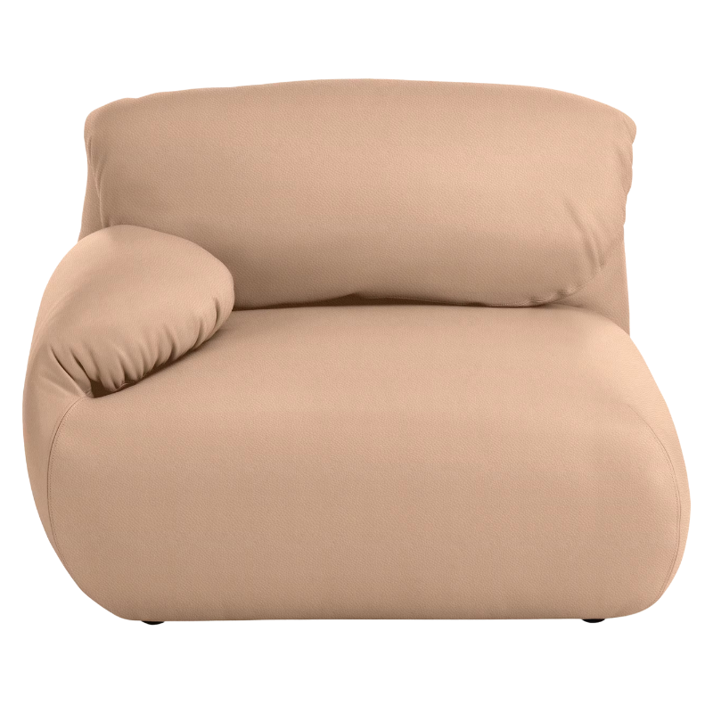 Fold up, down, or reconfigure as you please. The Luva Modular Single Seat with One Arm presents timeless beauty in an inventive form. Created by designer Gabriel Tan, Luva is a case study for probing at the intersections of art, design, and culture. The chair's elemental form is inspired by the soft-rolled tops of Japanese futons and the padded tactility of a boxing glove by Herman Miller.