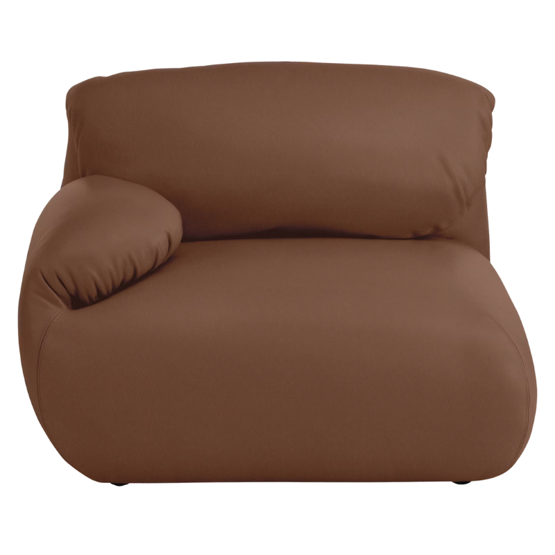 Fold up, down, or reconfigure as you please. The Luva Modular Single Seat with One Arm presents timeless beauty in an inventive form. Created by designer Gabriel Tan, Luva is a case study for probing at the intersections of art, design, and culture. The chair's elemental form is inspired by the soft-rolled tops of Japanese futons and the padded tactility of a boxing glove from Herman Miller.