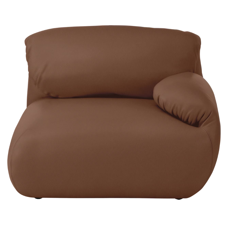 Fold up, down, or reconfigure as you please. The Luva Modular Single Seat with One Arm presents timeless beauty in an inventive form. Created by designer Gabriel Tan, Luva is a case study for probing at the intersections of art, design, and culture. The chair's elemental form is inspired by the soft-rolled tops of Japanese futons and the padded tactility of a boxing glove from Herman Miller.