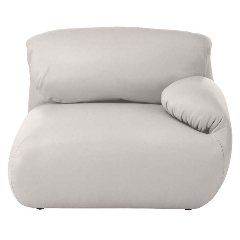 Fold up, down, or reconfigure as you please. The Luva Modular Single Seat with One Arm presents timeless beauty in an inventive form. Created by designer Gabriel Tan, Luva is a case study for probing at the intersections of art, design, and culture. The chair's elemental form is inspired by the soft-rolled tops of Japanese futons and the padded tactility of a boxing glove from Herman Miller.