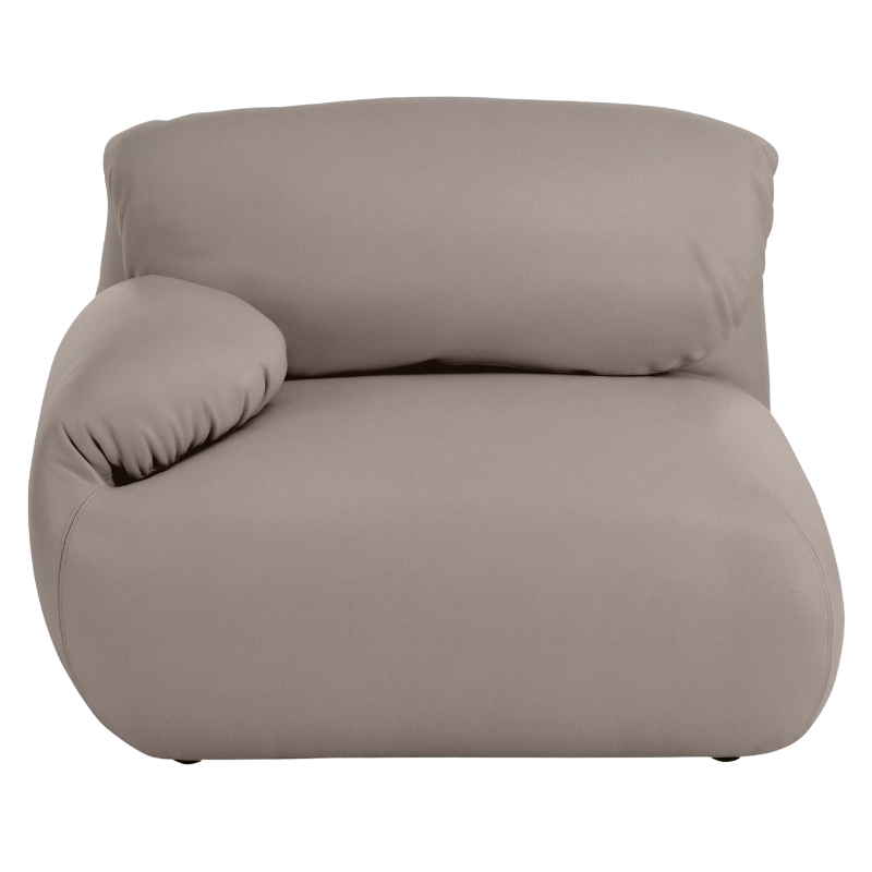 Fold up, down, or reconfigure as you please. The Luva Modular Single Seat with One Arm presents timeless beauty in an inventive form. Created by designer Gabriel Tan, Luva is a case study for probing at the intersections of art, design, and culture. The chair's elemental form is inspired by the soft-rolled tops of Japanese futons and the padded tactility of a boxing glove from Herman Miller.