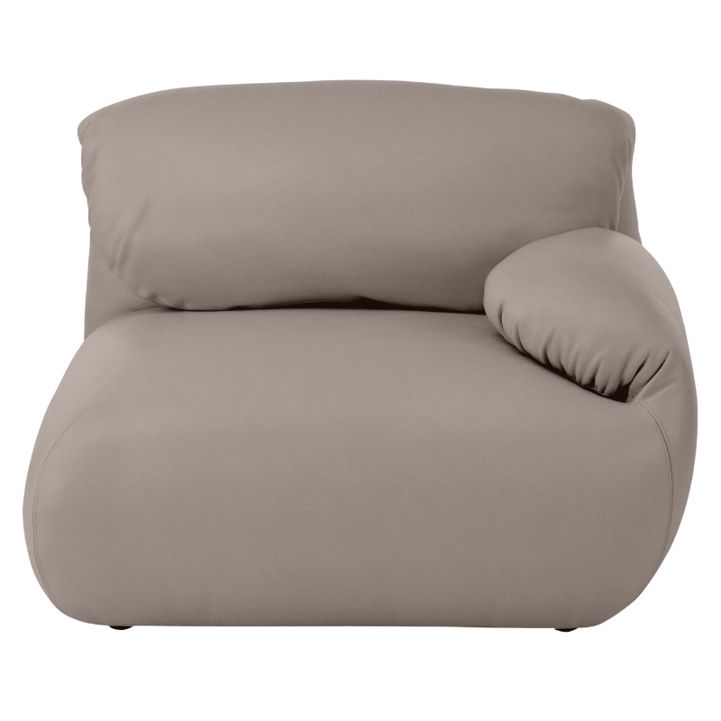 Fold up, down, or reconfigure as you please. The Luva Modular Single Seat with One Arm presents timeless beauty in an inventive form. Created by designer Gabriel Tan, Luva is a case study for probing at the intersections of art, design, and culture. The chair's elemental form is inspired by the soft-rolled tops of Japanese futons and the padded tactility of a boxing glove from Herman Miller.