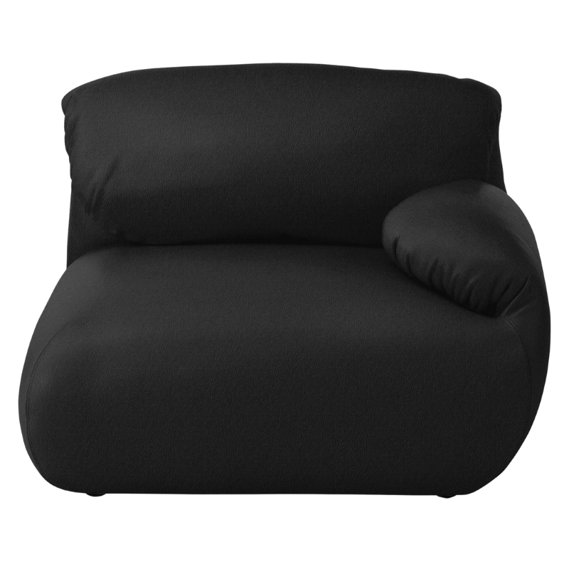 Fold up, down, or reconfigure as you please. The Luva Modular Single Seat with One Arm presents timeless beauty in an inventive form. Created by designer Gabriel Tan, Luva is a case study for probing at the intersections of art, design, and culture. The chair's elemental form is inspired by the soft-rolled tops of Japanese futons and the padded tactility of a boxing glove from Herman Miller.