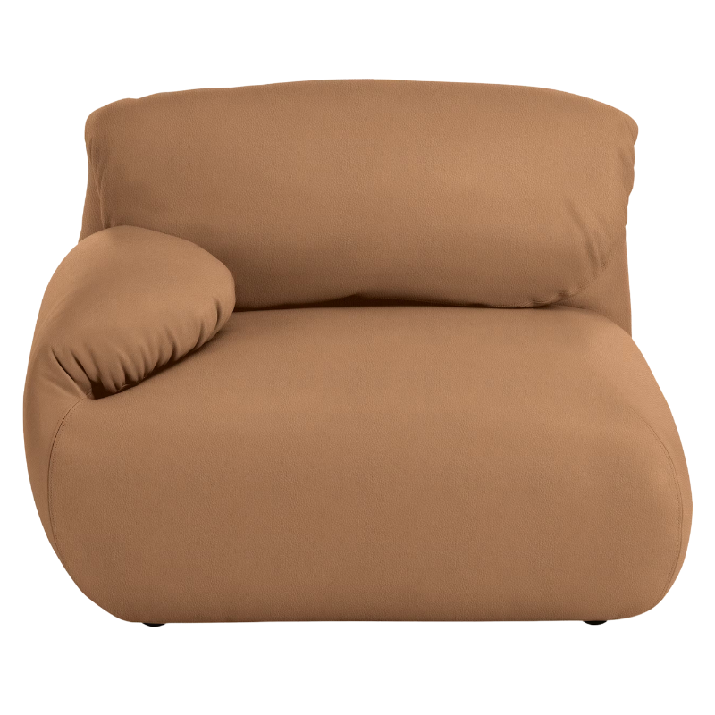 Fold up, down, or reconfigure as you please. The Luva Modular Single Seat with One Arm presents timeless beauty in an inventive form. Created by designer Gabriel Tan, Luva is a case study for probing at the intersections of art, design, and culture. The chair's elemental form is inspired by the soft-rolled tops of Japanese futons and the padded tactility of a boxing glove from Herman Miller.