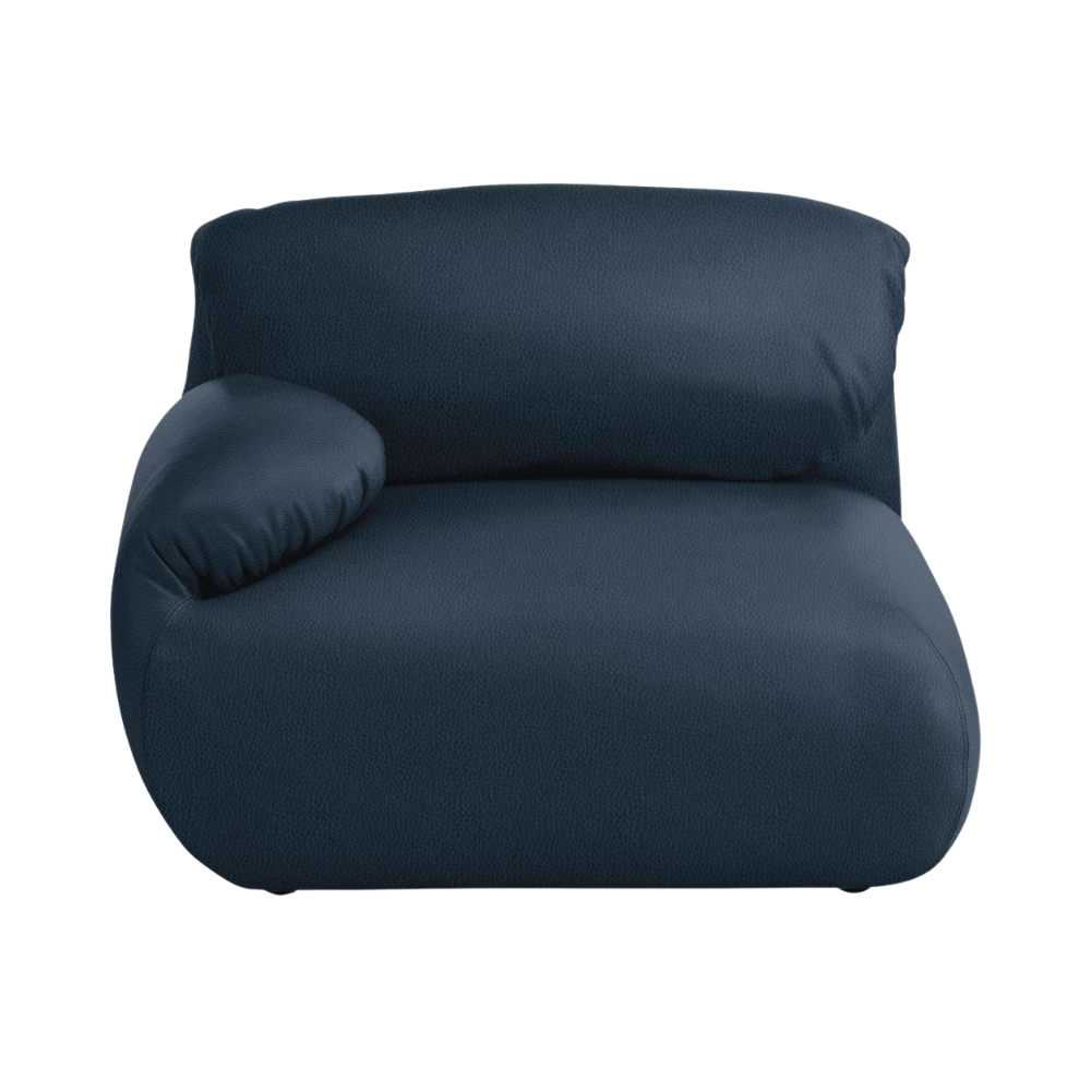 Navy blue armchair on a white background from Herman Miller.