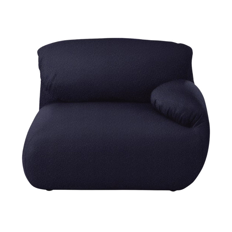The right Luva Modular Single Seat One Arm from Herman Miller in Navy Whim upholstery.