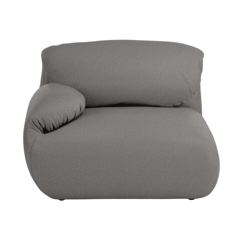 The left Luva Modular Single Seat One Arm from Herman Miller in Pewter Whim upholstery.