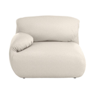 The left Luva Modular Single Seat One Arm from Herman Miller in Warm White Whim upholstery.