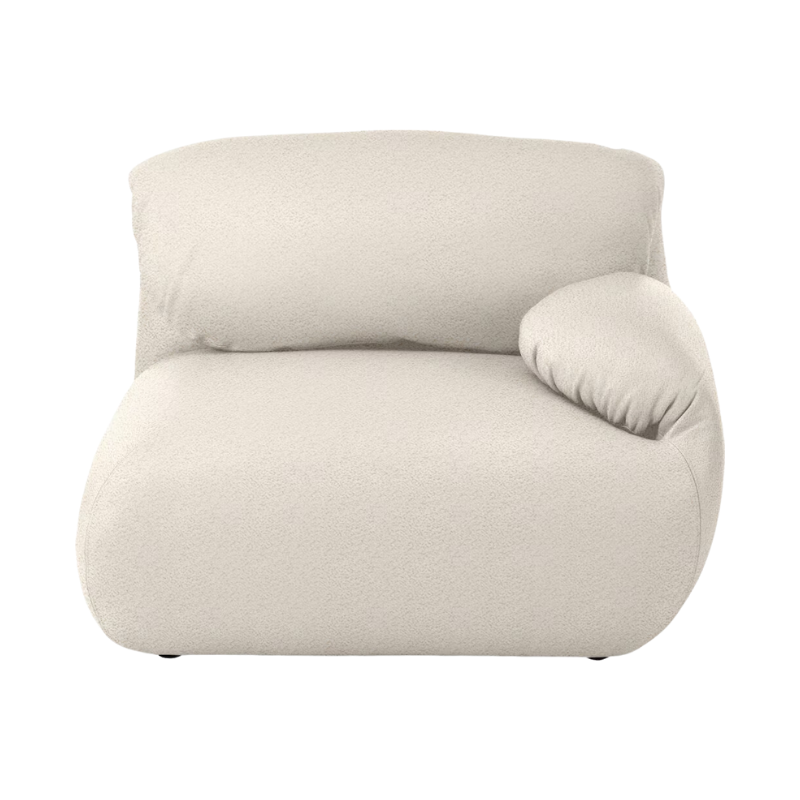 The right Luva Modular Single Seat One Arm from Herman Miller in Warm White Whim upholstery.