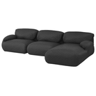 The right Luva Modular Three Seater Sectional from Herman Miller in Heathered Black Cozy upholstery.