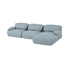 The Luva Modular Three Seater Sectional Cozy Heathered Blue Grey Right from Herman Miller.