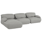 The left Luva Modular Three Seater Sectional from Herman Miller in Heathered Cool Grey Cozy upholstery.