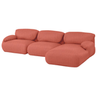 The right Luva Modular Three Seater Sectional from Herman Miller in Heathered Persimmon Cozy upholstery.