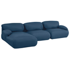 The left Luva Modular Three Seater Sectional from Herman Miller in Denim Mode upholstery.