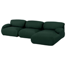 The right Luva Modular Three Seater Sectional from Herman Miller in Outdoors Mode upholstery.