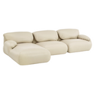 The Leather Luva Modular Three Seater Sectional Prone Leather Timbre Left from Herman Miller.