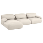 The left Luva Modular Three Seater Sectional from Herman Miller in Warm White Whim upholstery.