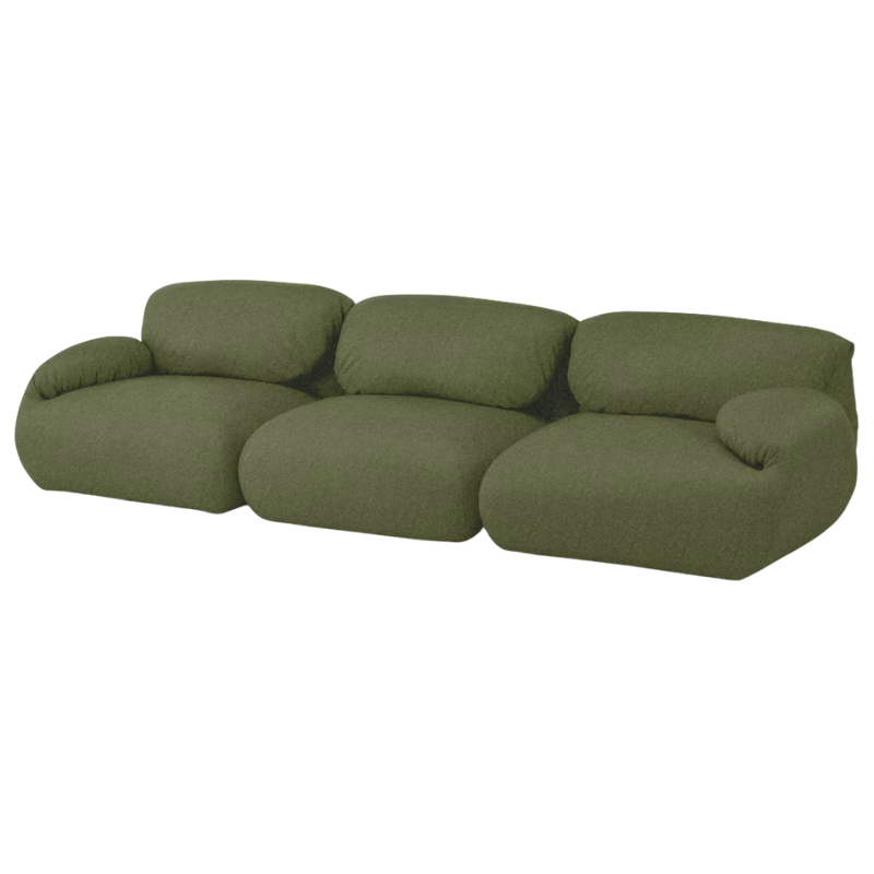 The Luva Three Seater Modular Sofa from Herman Miller in Heathered Loden Cozy upholstery.